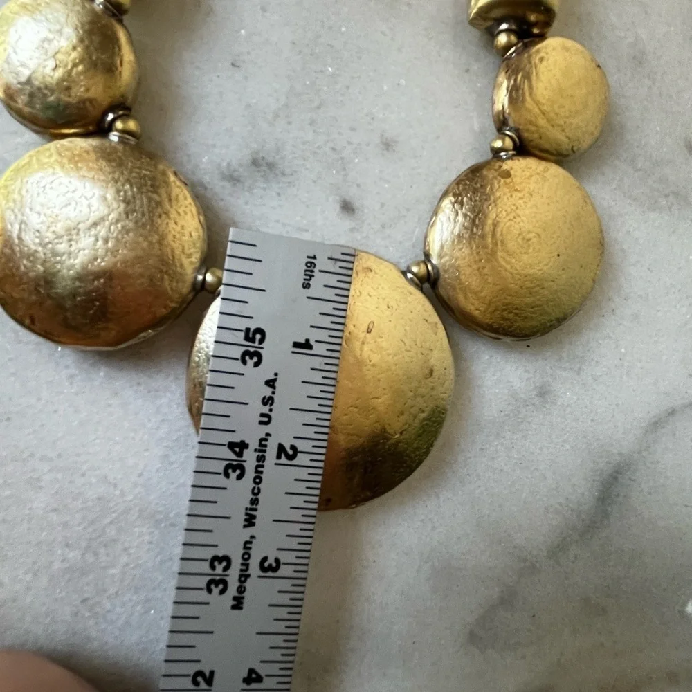 Bold Gold Statement Necklace vintage brass boho style